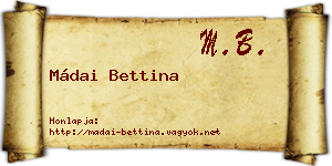 Mádai Bettina névjegykártya